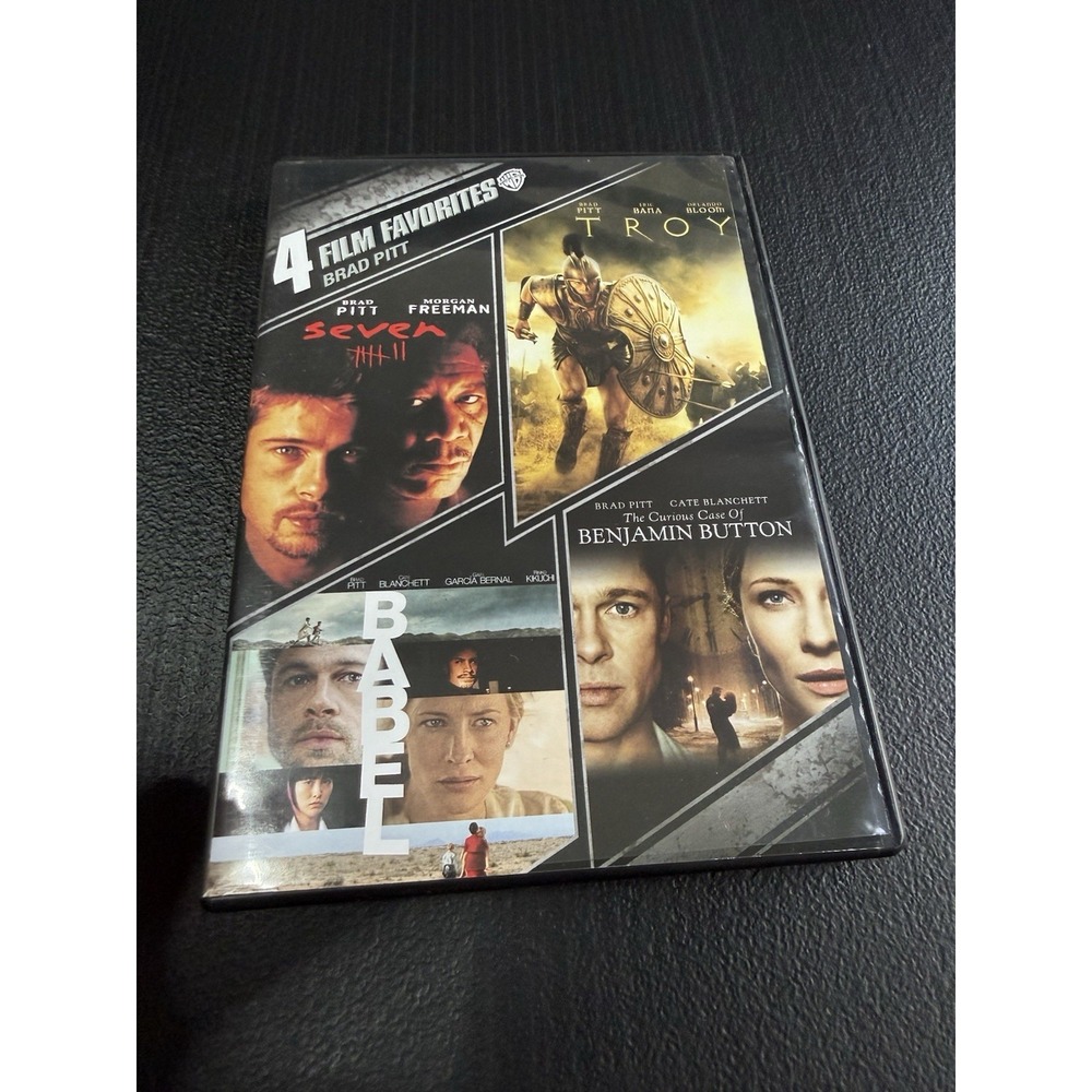 4 Film Favorites Brad Pitt Collection DVD Troy Se7en Babel Benjamin Button